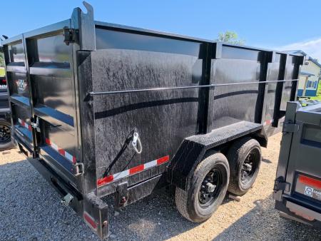 New 2026 H&H Trailers 7 x 14 High Side with Scissor Lift and 14K GVWR Dump Trailer - Black