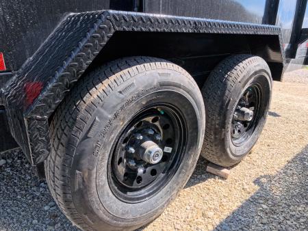 New 2026 H&H Trailers 7 x 14 High Side with Scissor Lift and 14K GVWR Dump Trailer - Black
