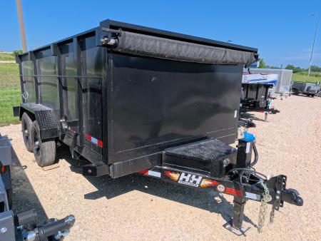 New 2026 H&H Trailers 7 x 14 High Side with Scissor Lift and 14K GVWR Dump Trailer - Black