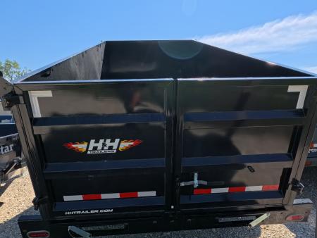 New 2026 H&H Trailers 7 x 14 High Side with Scissor Lift and 14K GVWR Dump Trailer - Black