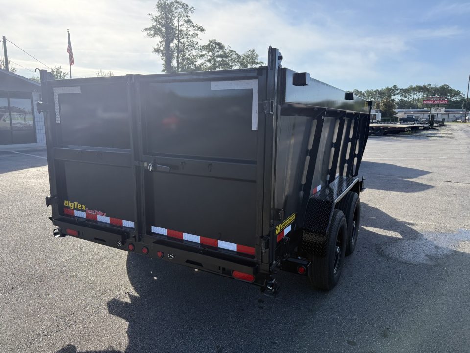 New 14TD-14C4A-BK BIG TEX 7' X 14' TELESCOPIC DUMP TRAILER W/ TARP & COMBO REAR GATE W/ 6' SLIDE IN RAMPS