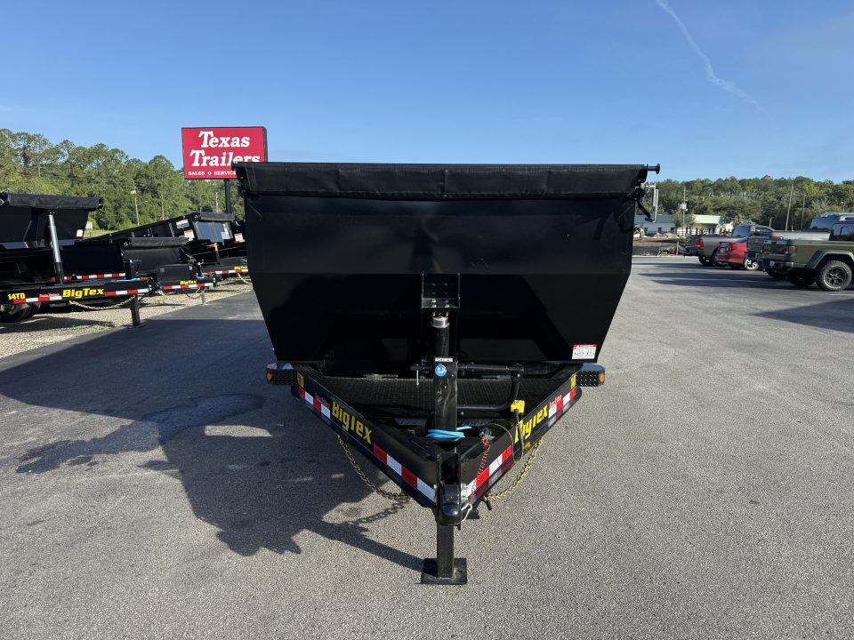 New 14TD-14C4A-BK BIG TEX 7' X 14' TELESCOPIC DUMP TRAILER W/ TARP & COMBO REAR GATE W/ 6' SLIDE IN RAMPS