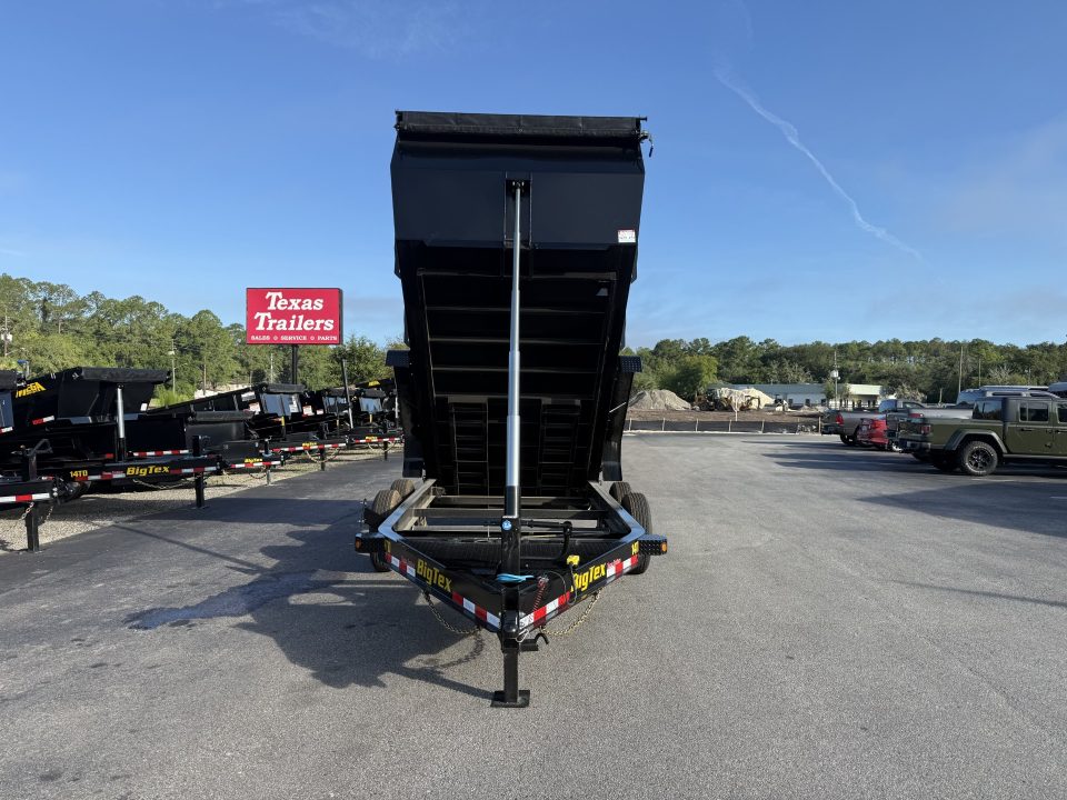 New 14TD-14C4A-BK BIG TEX 7' X 14' TELESCOPIC DUMP TRAILER W/ TARP & COMBO REAR GATE W/ 6' SLIDE IN RAMPS