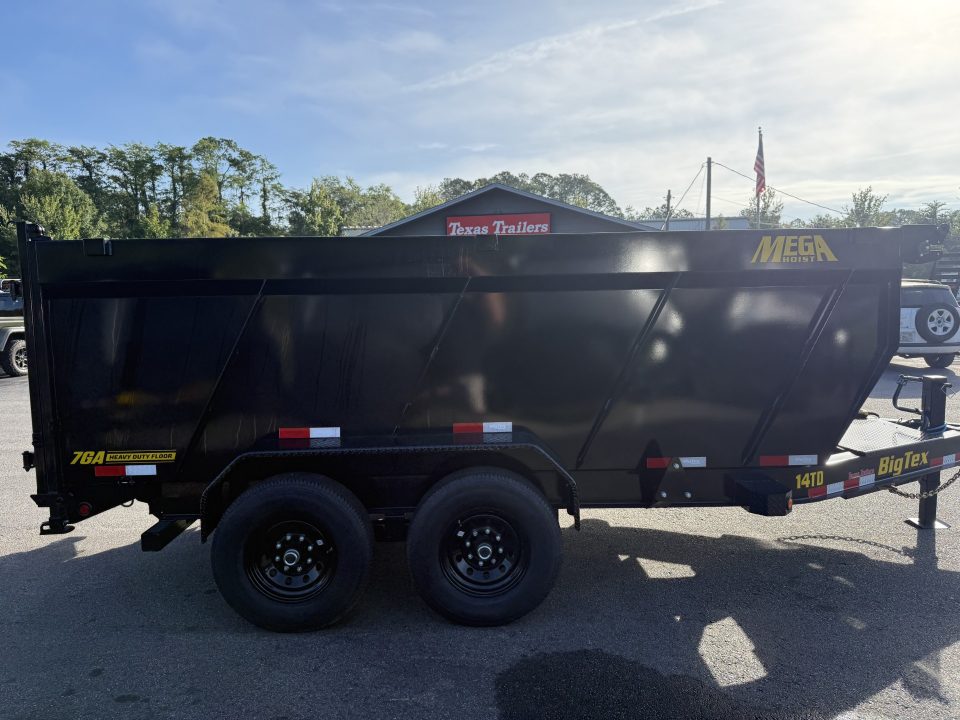 New 14TD-14C4A-BK BIG TEX 7' X 14' TELESCOPIC DUMP TRAILER W/ TARP & COMBO REAR GATE W/ 6' SLIDE IN RAMPS