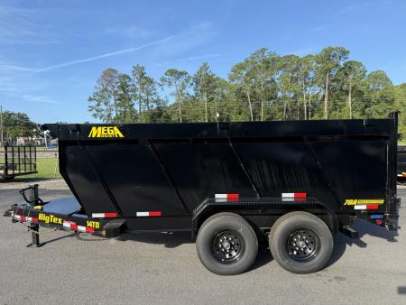 New 14TD-14C4A-BK BIG TEX 7' X 14' TELESCOPIC DUMP TRAILER W/ TARP & COMBO REAR GATE W/ 6' SLIDE IN RAMPS