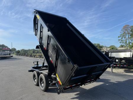 New 14TD-14C4A-BK BIG TEX 7' X 14' TELESCOPIC DUMP TRAILER W/ TARP & COMBO REAR GATE W/ 6' SLIDE IN RAMPS