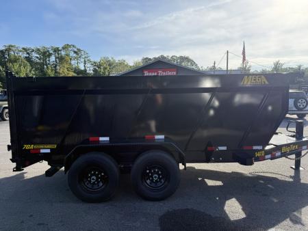 New 14TD-14C4A-BK BIG TEX 7' X 14' TELESCOPIC DUMP TRAILER W/ TARP & COMBO REAR GATE W/ 6' SLIDE IN RAMPS