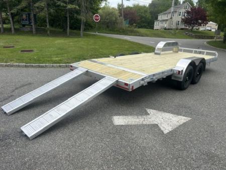 New 2027 ALCOM ECO 7X16 Aluminum Frame Wood Deck Car Hauler