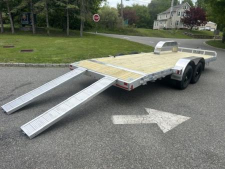 New 2027 ALCOM ECO 7X16 Aluminum Frame Wood Deck Car Hauler