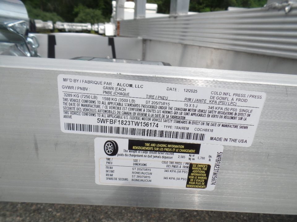 New 2026 ALCOM OPEN 7X18 Aluminum with Torsion Axles ! Best Model Open Car Hauler