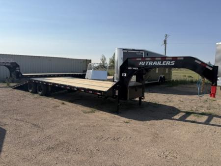 New 2027 PJ Trailers LY 32' Goosneck Deckover- Hyd Dovetail- 25K