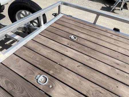 Used 2023 Black Rhino Aluminum LST714 7'X14' w/ Wood Deck, Split Gate & Tie-Down Upgrades (ATV / UTV / Side by Side) Utility Trailer