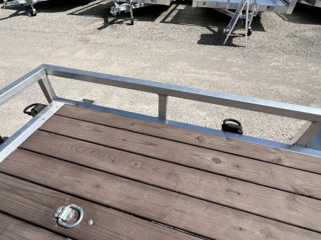 Used 2023 Black Rhino Aluminum LST714 7'X14' w/ Wood Deck, Split Gate & Tie-Down Upgrades (ATV / UTV / Side by Side) Utility Trailer