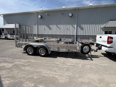 Used 2023 Black Rhino Aluminum LST714 7'X14' w/ Wood Deck, Split Gate & Tie-Down Upgrades (ATV / UTV / Side by Side) Utility Trailer