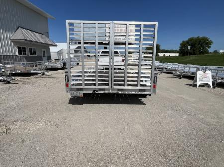 Used 2023 Black Rhino Aluminum LST714 7'X14' w/ Wood Deck, Split Gate & Tie-Down Upgrades (ATV / UTV / Side by Side) Utility Trailer