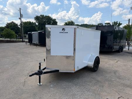 New 2026 Stallion Manufacturing LLC 5' X 8' Single Axle Rear Ramp Cargo / Enclosed Trailer