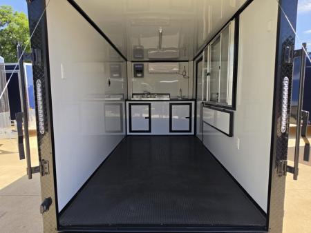 New 2026 New 6X14 SA Screwless Enclosed Vending Trailer | Blackout | Spoiler Package | 50 AMP Electric Pkg. w/Mini Split & Sink Pkg. | .08 Polycor | Dexter Axle | 1167