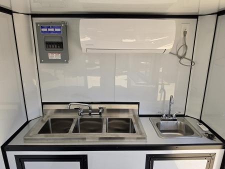 New 2026 New 6X14 SA Screwless Enclosed Vending Trailer | Blackout | Spoiler Package | 50 AMP Electric Pkg. w/Mini Split & Sink Pkg. | .08 Polycor | Dexter Axle | 1167