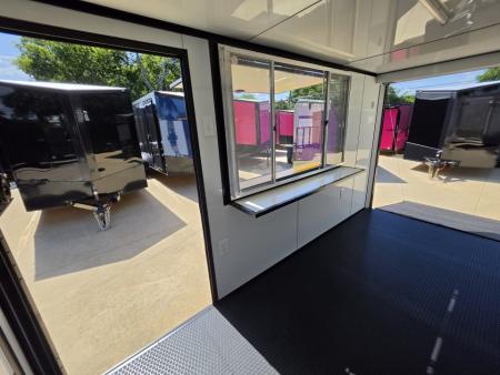 New 2026 New 6X14 SA Screwless Enclosed Vending Trailer | Blackout | Spoiler Package | 50 AMP Electric Pkg. w/Mini Split & Sink Pkg. | .08 Polycor | Dexter Axle | 1167