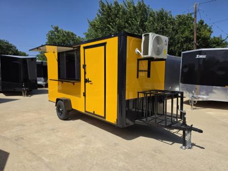 New 2026 New 6X14 SA Screwless Enclosed Vending Trailer | Blackout | Spoiler Package | 50 AMP Electric Pkg. w/Mini Split & Sink Pkg. | .08 Polycor | Dexter Axle | 1167