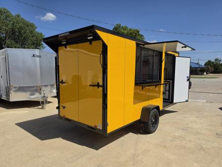New 2026 New 6X14 SA Screwless Enclosed Vending Trailer | Blackout | Spoiler Package | 50 AMP Electric Pkg. w/Mini Split & Sink Pkg. | .08 Polycor | Dexter Axle | 1167