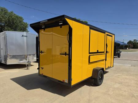 New 2026 New 6X14 SA Screwless Enclosed Vending Trailer | Blackout | Spoiler Package | 50 AMP Electric Pkg. w/Mini Split & Sink Pkg. | .08 Polycor | Dexter Axle | 1167