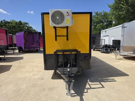 New 2026 New 6X14 SA Screwless Enclosed Vending Trailer | Blackout | Spoiler Package | 50 AMP Electric Pkg. w/Mini Split & Sink Pkg. | .08 Polycor | Dexter Axle | 1167