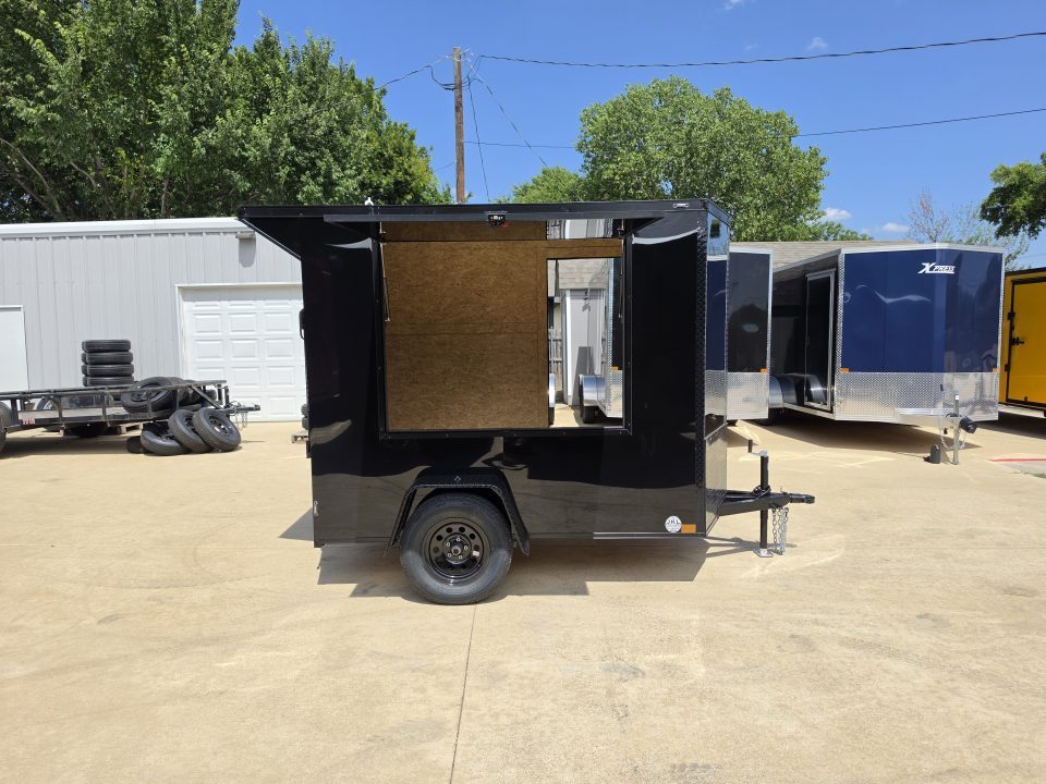 New 2026 New 5x8 SA Screwless Vending Enclosed Trailer | Blackout | Spoiler Package | .08 Polycor | Dexter Axle | 1169