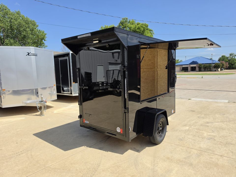 New 2026 New 5x8 SA Screwless Vending Enclosed Trailer | Blackout | Spoiler Package | .08 Polycor | Dexter Axle | 1169