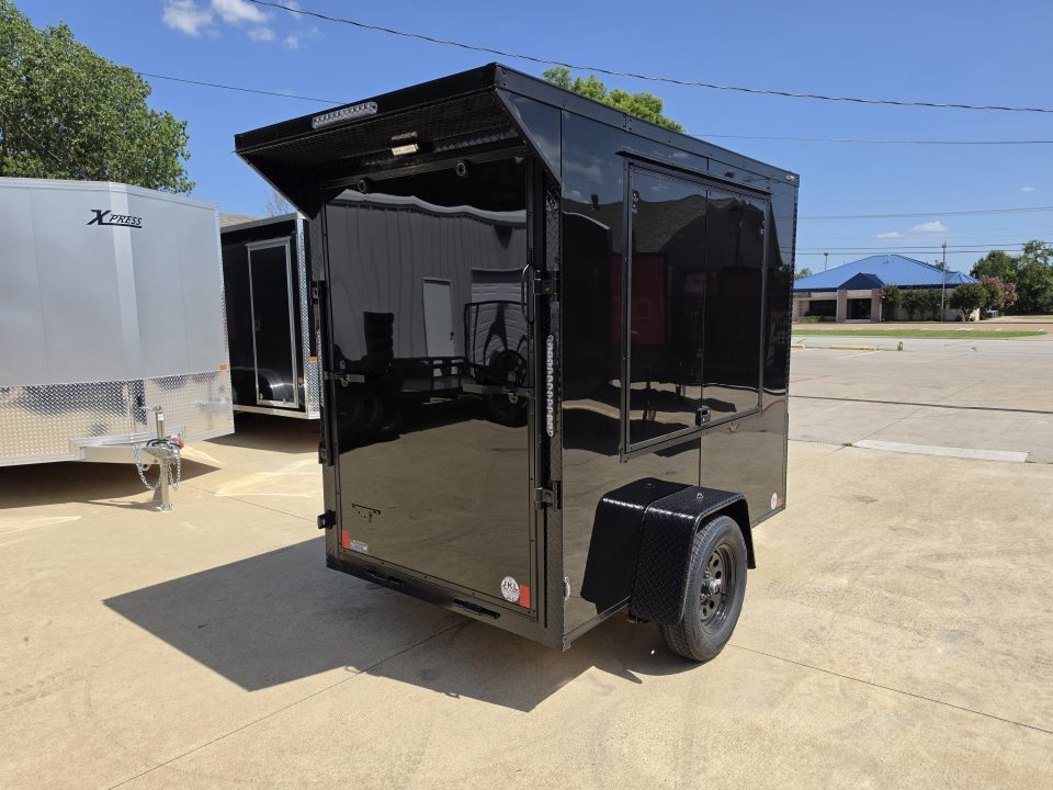 New 2026 New 5x8 SA Screwless Vending Enclosed Trailer | Blackout | Spoiler Package | .08 Polycor | Dexter Axle | 1169