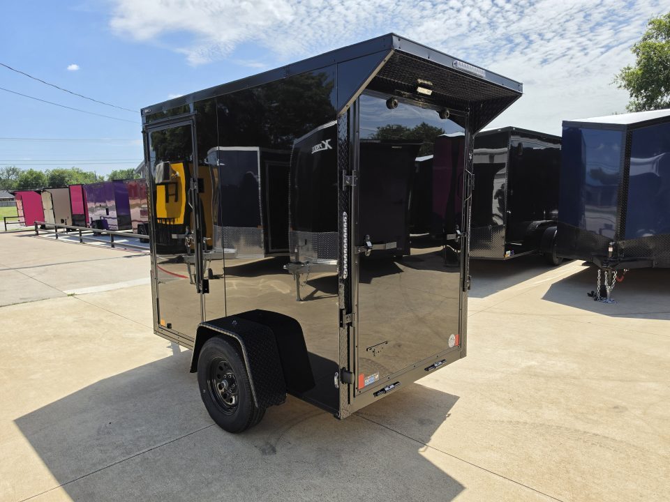 New 2026 New 5x8 SA Screwless Vending Enclosed Trailer | Blackout | Spoiler Package | .08 Polycor | Dexter Axle | 1169