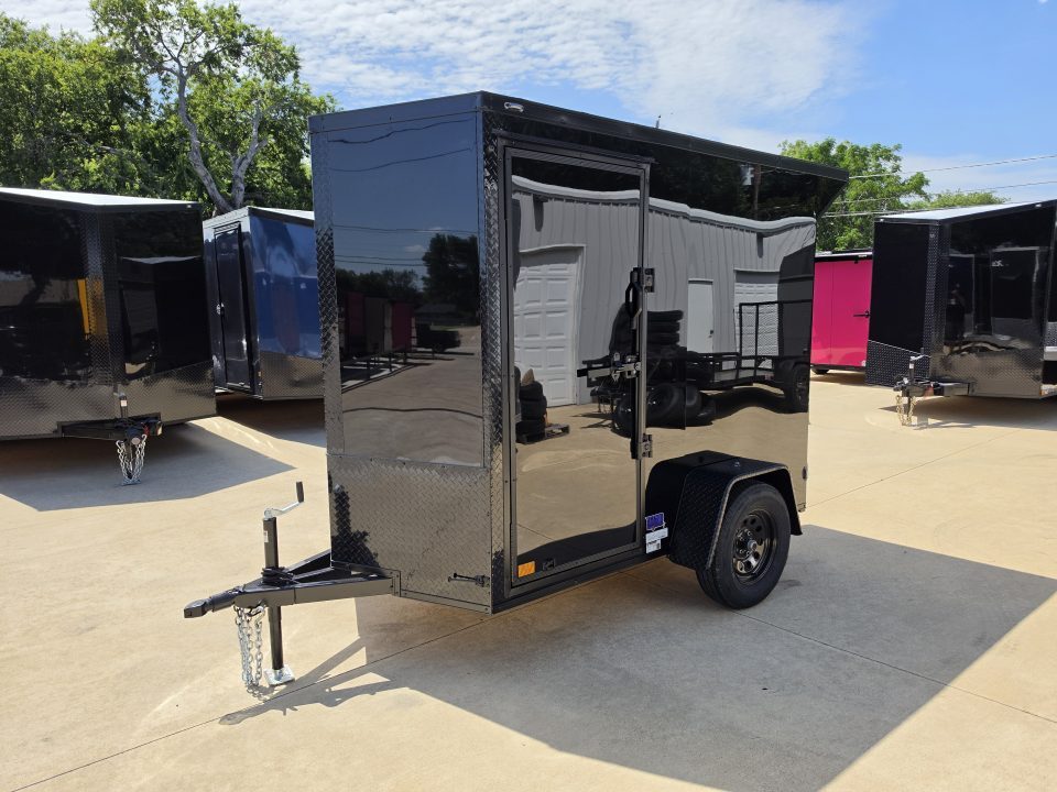 New 2026 New 5x8 SA Screwless Vending Enclosed Trailer | Blackout | Spoiler Package | .08 Polycor | Dexter Axle | 1169