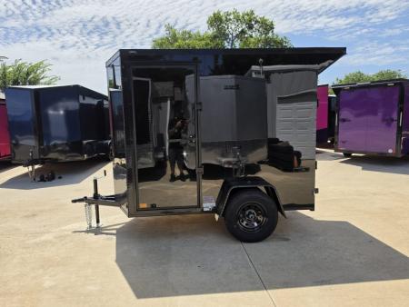 New 2026 New 5x8 SA Screwless Vending Enclosed Trailer | Blackout | Spoiler Package | .08 Polycor | Dexter Axle | 1169