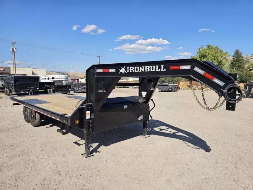 New 2026 Iron Bull 24' 14K Gooseneck Deckover Tilt Trailer