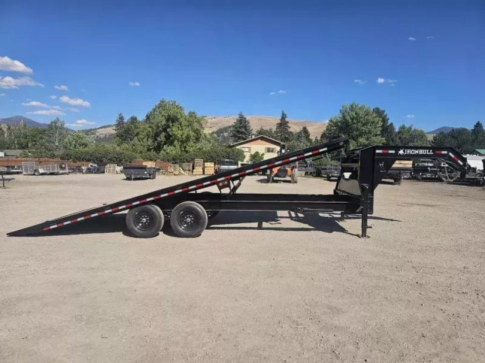 New 2026 Iron Bull 24' 14K Gooseneck Deckover Tilt Trailer