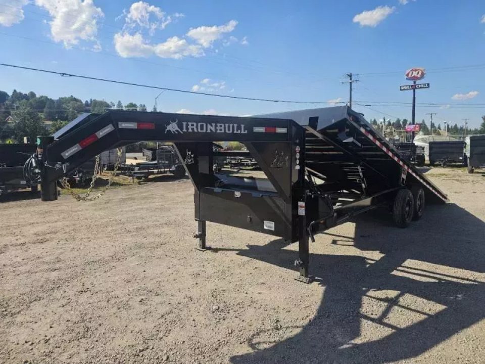 New 2026 Iron Bull 24' 14K Gooseneck Deckover Tilt Trailer