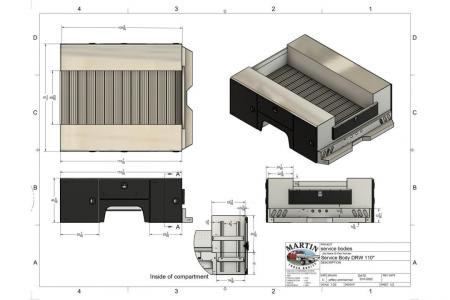 New Martin Truck Bodies Aluminum SSB Service Body DRW 60" CA Cab and Chassis