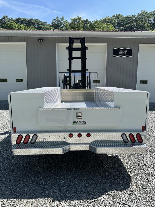 New Martin Truck Bodies Aluminum SSB Service Body DRW 60" CA Cab and Chassis Oxford White