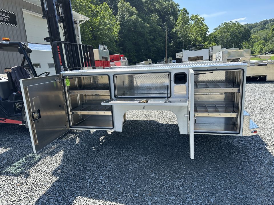 New Martin Truck Bodies Aluminum SSB Service Body DRW 60" CA Cab and Chassis Oxford White