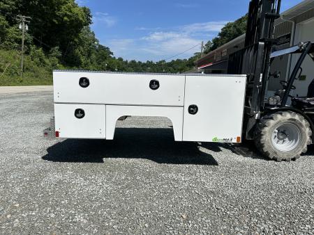 New Martin Truck Bodies Aluminum SSB Service Body DRW 60" CA Cab and Chassis Oxford White