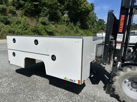 New Martin Truck Bodies Aluminum SSB Service Body DRW 60" CA Cab and Chassis Oxford White