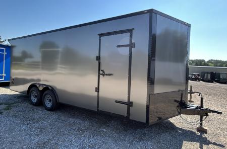 New 2026 Family Trailer 8.5x20 Tandem Axle Cargo / Enclosed Trailer-Screwless Exterior-Blackout Pkg- Rear Spoiler-5200lbs Axles