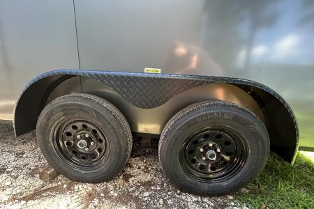 New 2026 Family Trailer 7x16 Tandem Axles Cargo / Enclosed Trailer-Screwless Exterior- Blackout Pkg- Rear Spoiler