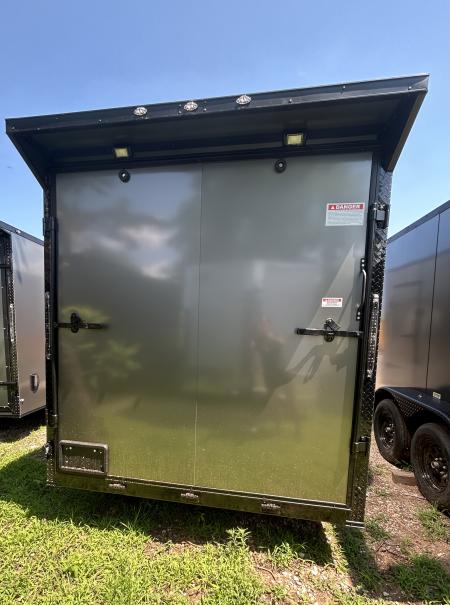 New 2026 Family Trailer 7x16 Tandem Axles Cargo / Enclosed Trailer-Screwless Exterior- Blackout Pkg- Rear Spoiler