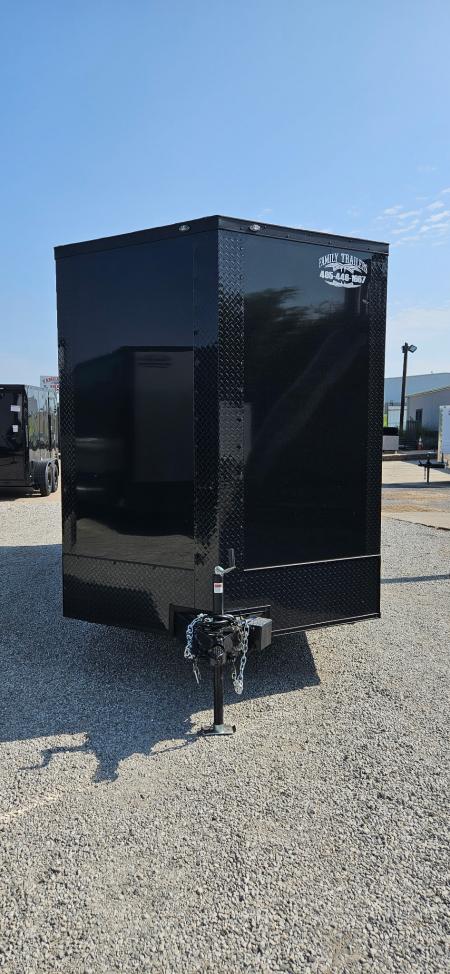 New 2026 Family Trailer 7x16 Tandem Axle Cargo / Enclosed Trailer-Screwless Exterior-Blackout Pkg- Rear Spoiler-5200lb Axles!