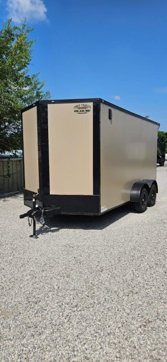 New 2026 Family Trailer 7x14 Tandem Axle Cargo / Enclosed Trailer- Screwless Exterior-Blackout Pkg-Rear Spoiler