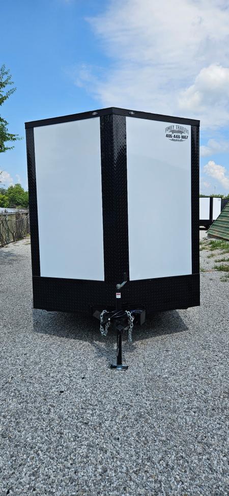 New 2026 Family Trailer 7x14 Tandem Axle Cargo / Enclosed Trailer-Screwless Exterior-Blackout Pkg-Rear Spoiler