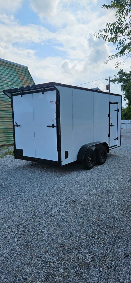 New 2026 Family Trailer 7x14 Tandem Axle Cargo / Enclosed Trailer-Screwless Exterior-Blackout Pkg-Rear Spoiler