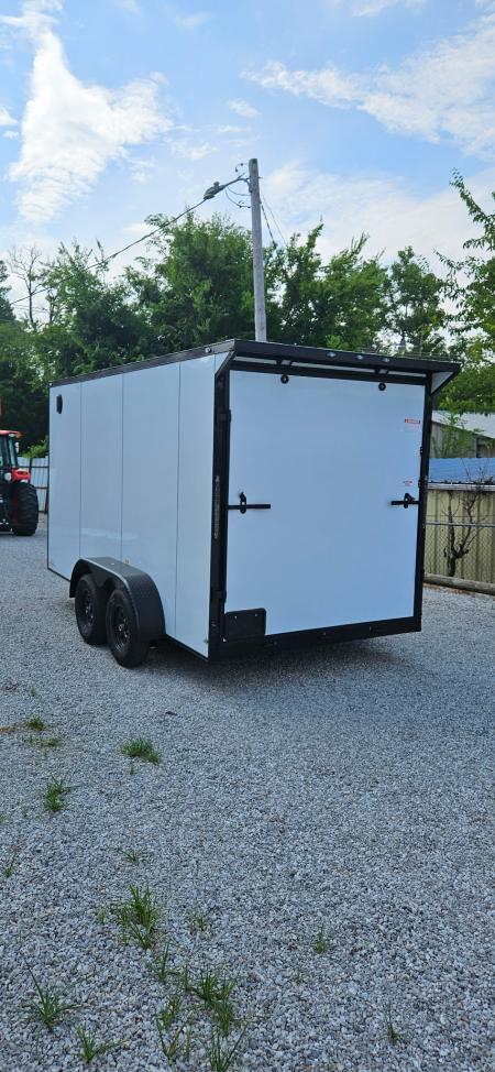 New 2026 Family Trailer 7x14 Tandem Axle Cargo / Enclosed Trailer-Screwless Exterior-Blackout Pkg-Rear Spoiler