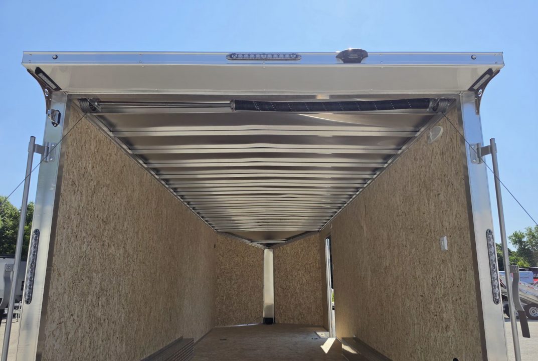 New 8 X 22 CAR HAULER ENCLOSED 5200# AXLES ALL ALUMINUM REAR SPOILER 2027 LIGHTNING